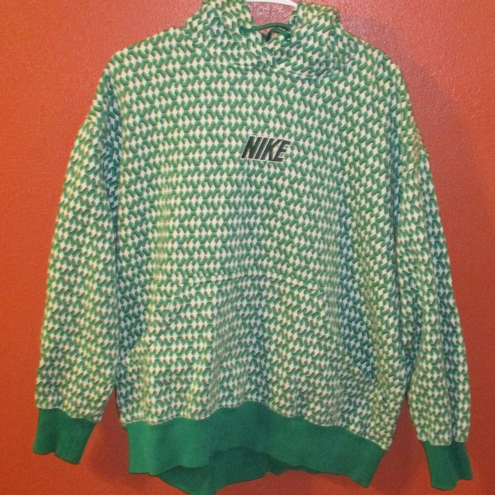 Nike Hoodie White Label Men Medium Green White Black Long Sleeve Pullover - Picture 5 of 10